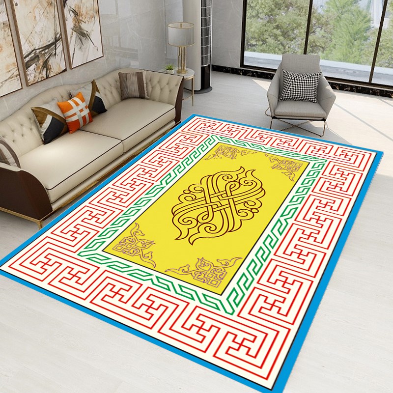 藏式地毯客厅沙发茶几垫蒙古风格地垫少数民族风T坐垫书房卧室地