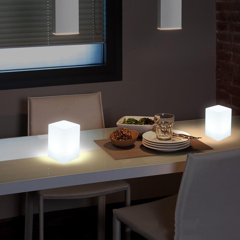 厂家LED发光台灯塑料防水智能简约创意滚塑卧室装饰充电小夜灯