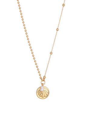 法式精致设计感饰品港风天然珍y珠贝壳吊坠通勤间珠链高级感项链