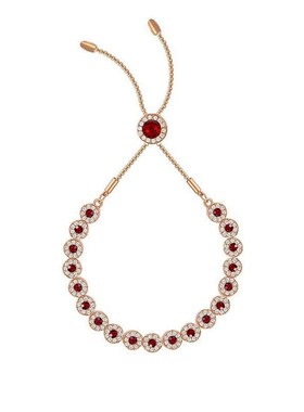 玫瑰金红水晶复古手链女ins小众设计H简约冷淡风手镯韩版网红手饰