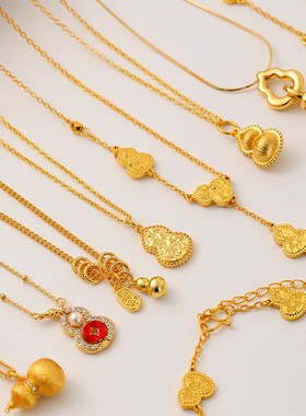 新款时尚精致可旋转葫芦项链轻z奢高级感复古百搭气质新年锁骨链