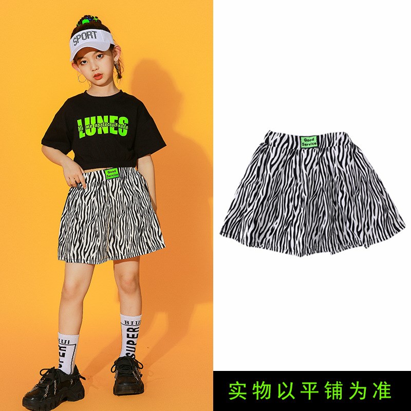 儿童啦啦队演出服六一儿童表演服装女童爵士舞蹈服蓬蓬Z裙街舞套