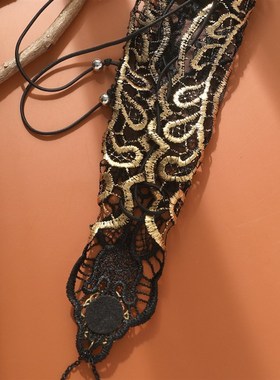 新款欧美热销手饰配饰黑复古蕾A丝手臂链女士礼服装饰搭配手链爆