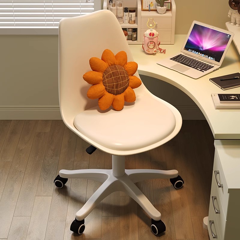 电脑椅宿舍家用学习椅女生简约化妆椅办公舒适靠背坐椅可旋转升降