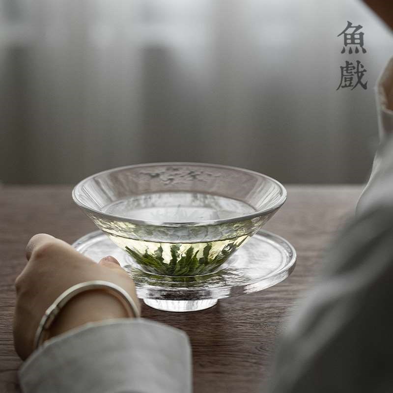 玻璃茶盏主人杯单杯仿古大号斗笠杯绿茶点茶碗功夫茶具泡茶茶艺碗
