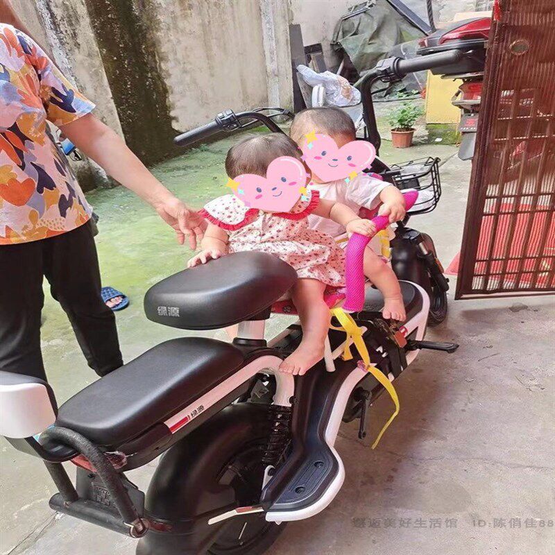 婴幼儿电动车前置坐椅双人踏板车儿童椅子双胞胎宝U宝加长前置座