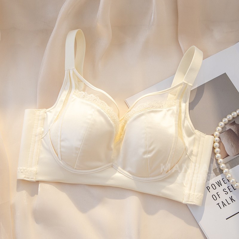 内衣女士大胸显小瘦调整聚拢夏季薄款软钢圈收副乳U防下垂文胸胸