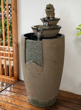 庭院室内水系景观流水摆件循环水水景缸造景生财阳台休闲区布置
