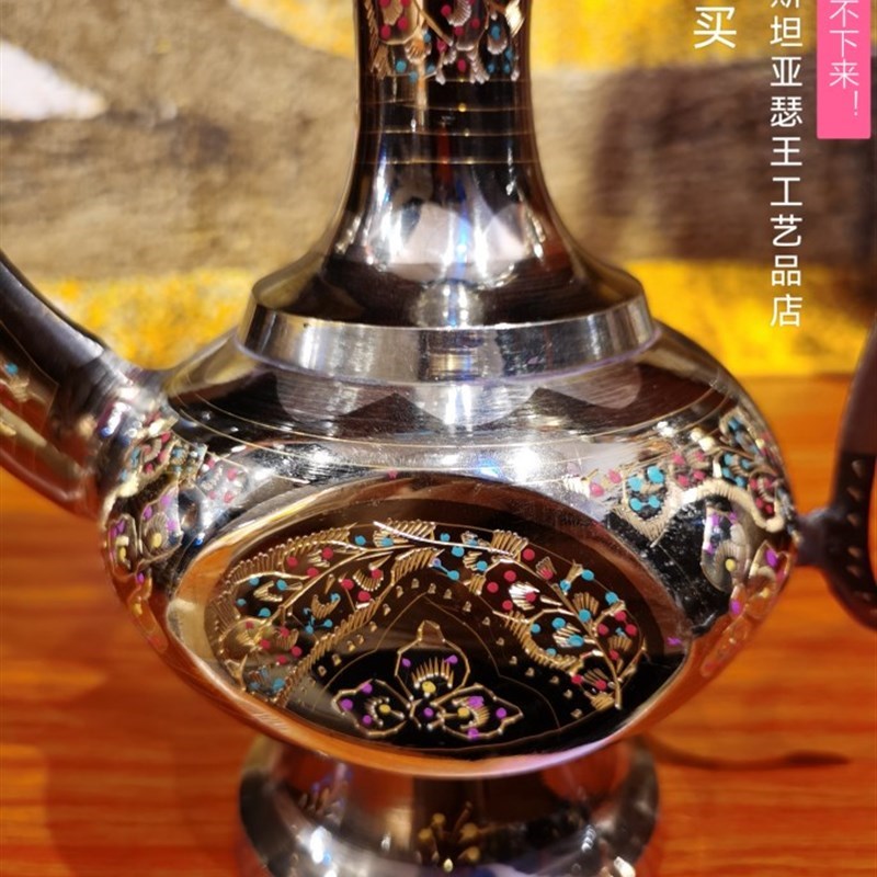 巴基斯坦铜雕手工艺品装饰壶纳福摆件客厅玄N关博古架X酒店书房异