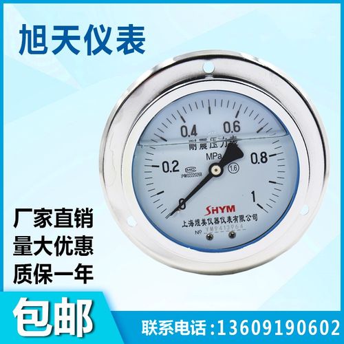 YN100ZT轴向带边耐震压力表真空表浸油式液压油压气压水压表40MPA