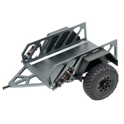 1/10遥控模型攀爬车改装仿真CNC拖车D90 SCX10 trx4 金属小拖车斗