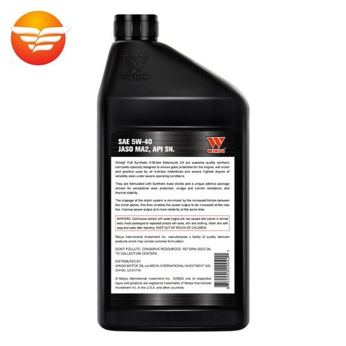 唯格 WINDG R+ 4T 5W-40 SN MA2级 进口酯类全合成公路摩托车机油