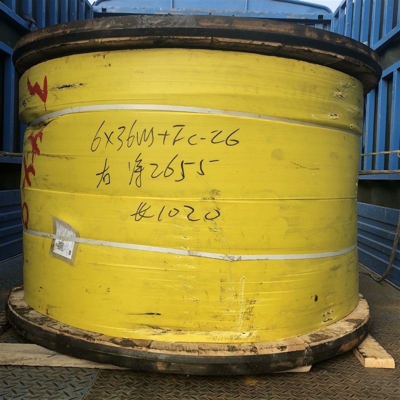 钢丝绳船厂码头专用圆丝麻芯钢丝绳右旋6*36WS+FC-26mm