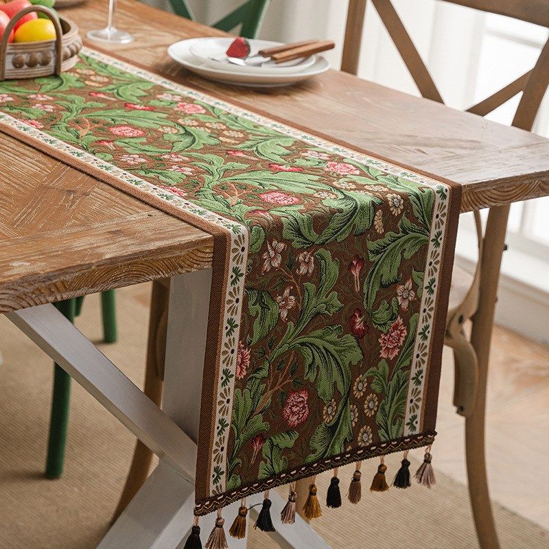 美式复古桌旗轻奢高级感长条餐桌布斗柜茶几布氛围感装饰布盖布巾,居家布艺,桌旗,淘宝优惠券,粉丝福利购,淘宝优惠卷