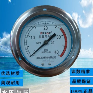富阳万兴YN100ZT1.6 40MPA轴向带边耐振压力表气压水压油压液压