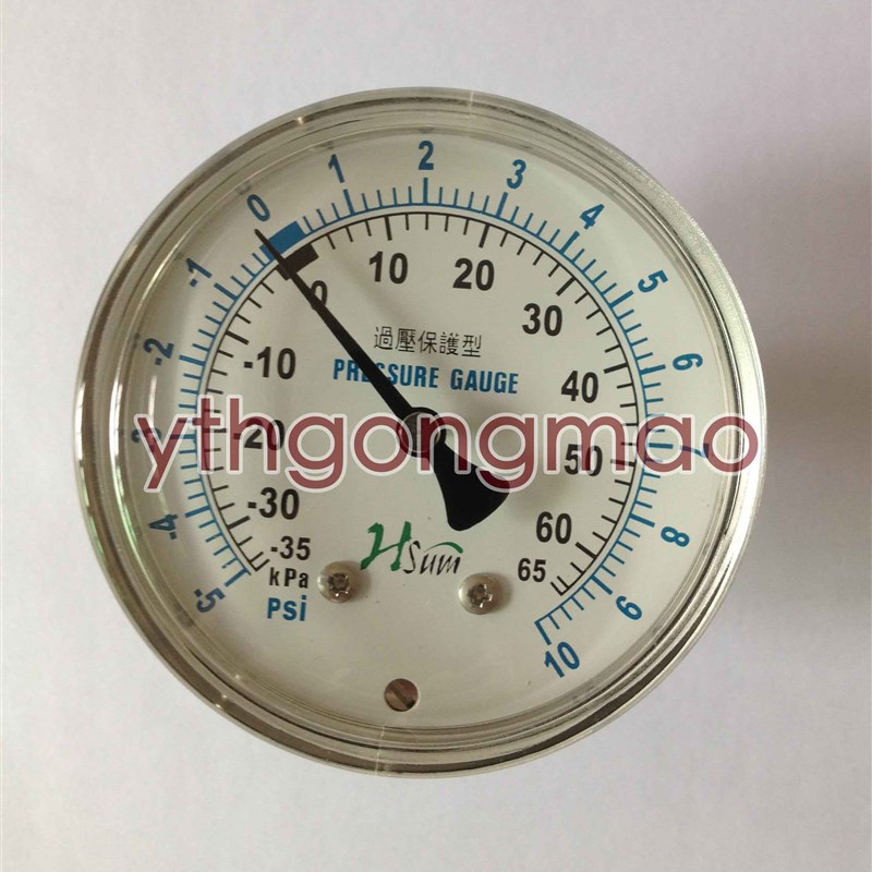 YE-63Z -5psi-0-10psi 膜盒压力表,微压表, 水柱表