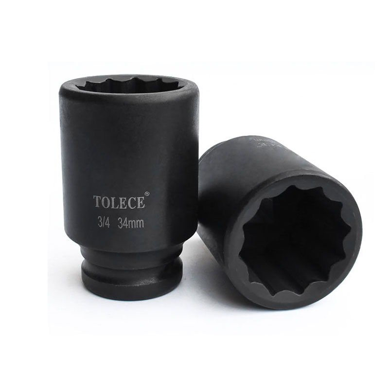 重型梅花套筒3/4加长型12角中风炮弯接杆扳手气动套头工具17-50mm