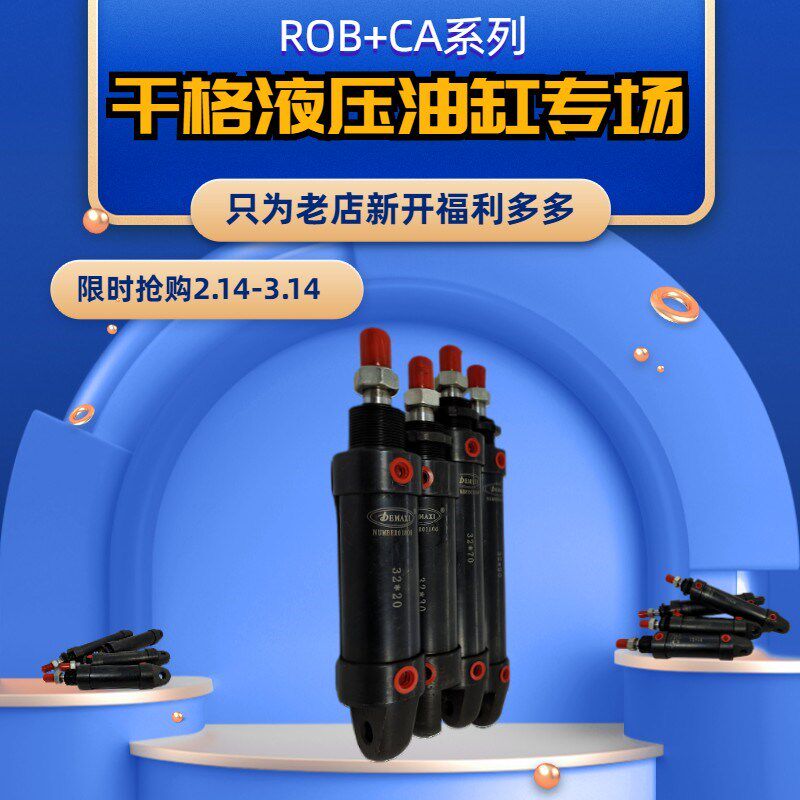 液压迷你油缸 ROA圆型油缸25缸径32缸径X50X100X150双向液压缸ROB