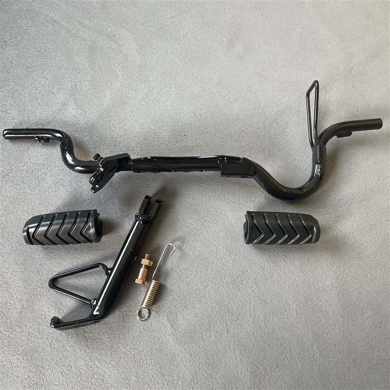 适用豪爵炫迪HJ110-3/HJ110-5弯梁车前踏搁脚杆侧支架横铁边站架