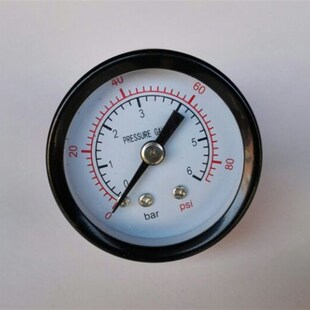 6bar 80psi 6bar=0.6mpapt1 轴向压力表 8一分 40z 40mm