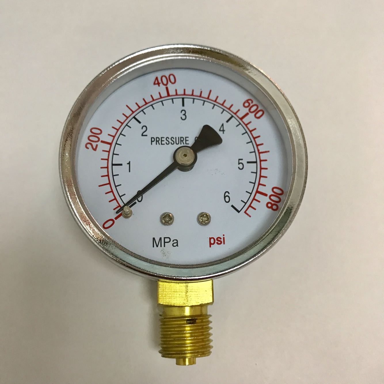 压力表 y-60 0~6mpa 0-800psi m14x1.5螺纹 表盘直径60mm 双刻度