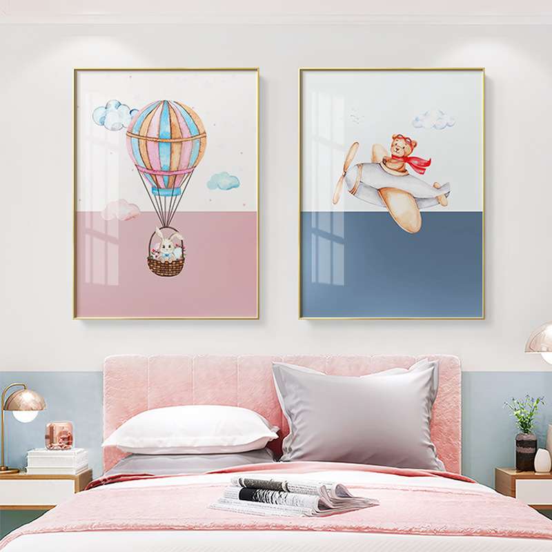 童趣 儿童房装饰画男孩女孩卧室床头卡通动物挂画幼儿园可爱壁画图片