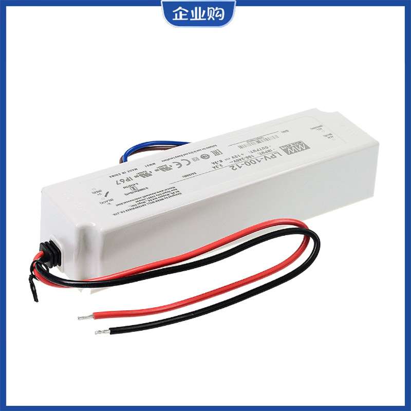 明纬LPV-100-5V/12V/15V/24V/36V/48V开关电源100W驱动LED照明