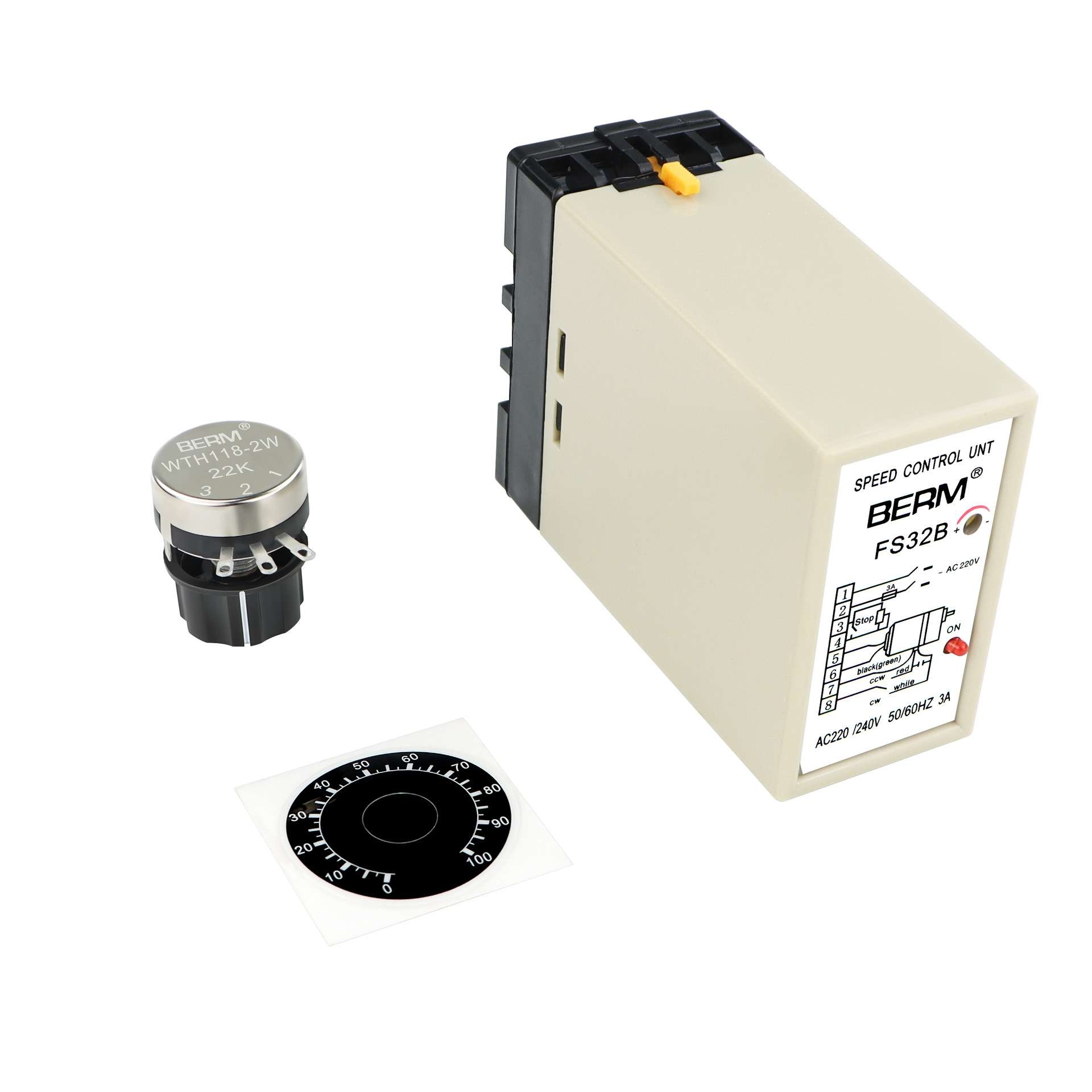 BERM贝尔美FS32B交流电机调速控制器单相电容运转异步电机调速器