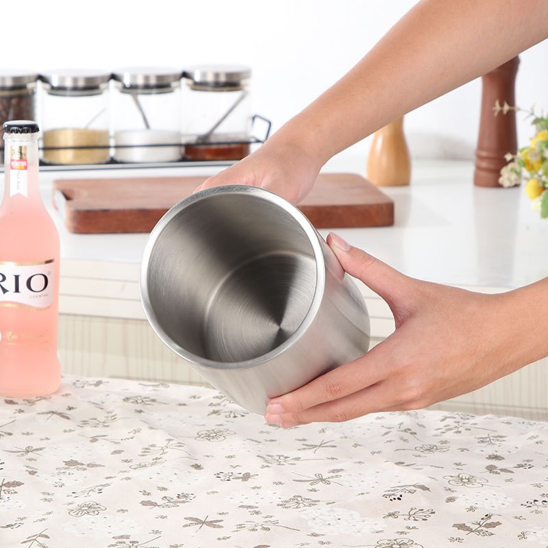 不锈钢冰桶商用家用直身无磁冰粒冰块桶加厚直身保温不锈钢冰桶