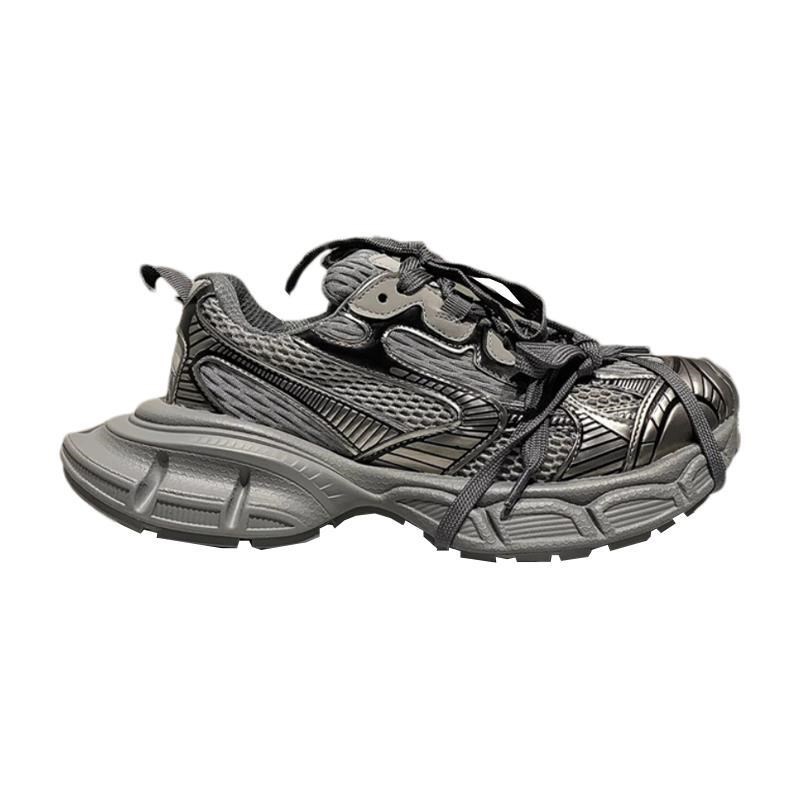 【高品质】走秀老爹鞋男2025新款网面透气情侣做旧厚底增高休闲