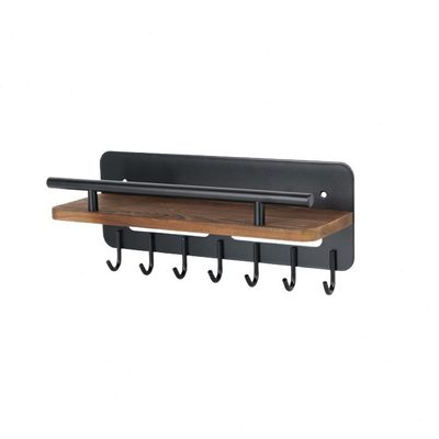 甄选新品玄关钥匙架墙上钥匙挂钩烧木墙壁挂架进门挂墙多功能置物