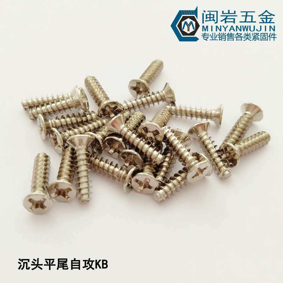 沉头十字平尾自攻KB3*4-20 精密小螺丝 铁镀镍  平头平尾自攻螺钉