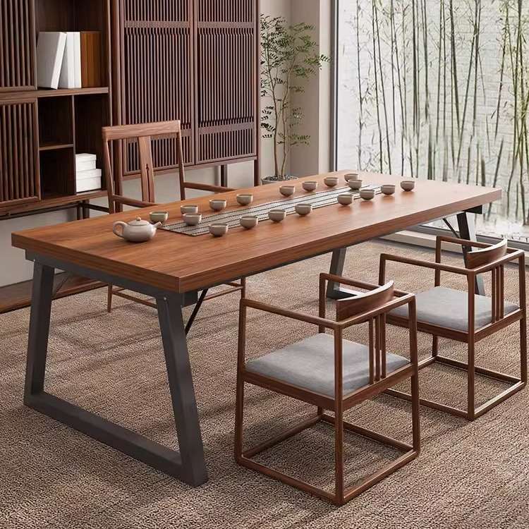 茶桌椅组合一桌五椅茶台洽谈桌现代简约阳台大板茶桌新中式泡茶桌