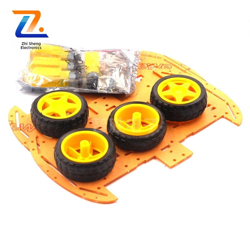智能小车底盘轮子动力十足2WD测速ZK-4WDDIY寻迹小车DC3V-6V