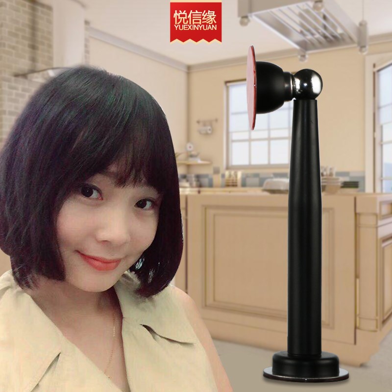 新款悦信缘免打孔加长门吸不锈钢强磁门碰门档防撞卫生间门顶地吸