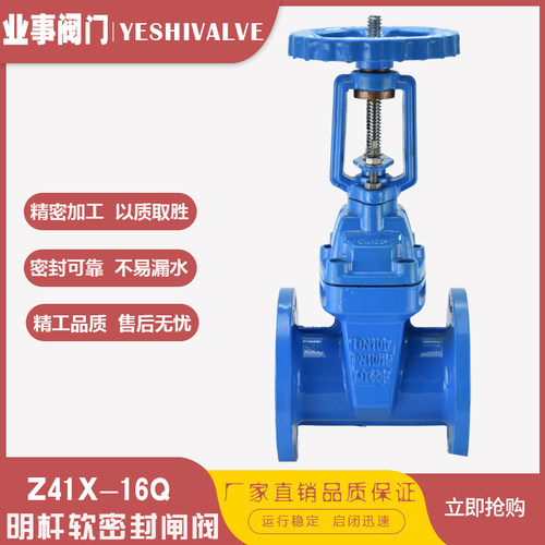 Z41X-16Q消防自来水明杆法兰式软密封闸阀DN50 65 80 100 150 200