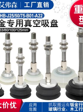 AFS重载硅胶吸盘ZPX-HB60/80/100/125-J25/50/75-B01-A22强力吸嘴