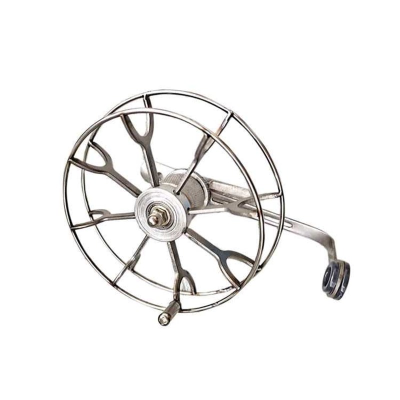 海杆鱼轮不锈钢谷麦轮带摇把八卦轮矶竿轮前打轮带泄力筏钓微铅轮