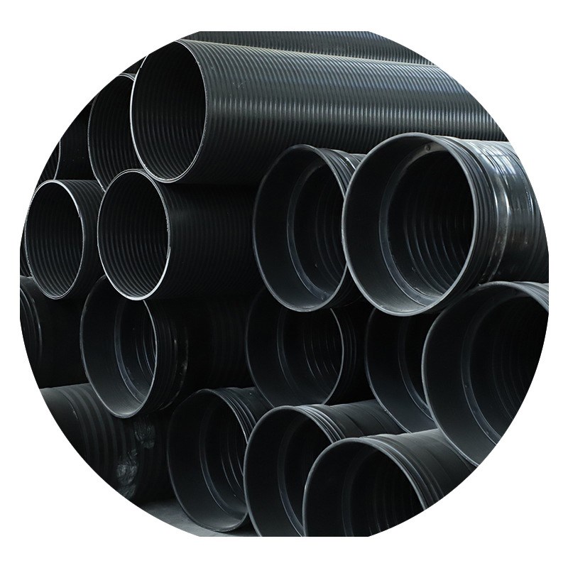 厂家供应HDPE中空壁缠绕管  pe中空壁排污管双壁波纹管