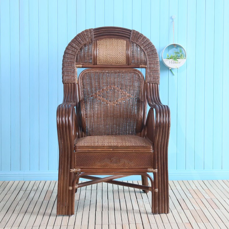 藤椅老板座椅透气弹簧太师椅老人靠背椅天然真藤办公椅子休闲家用