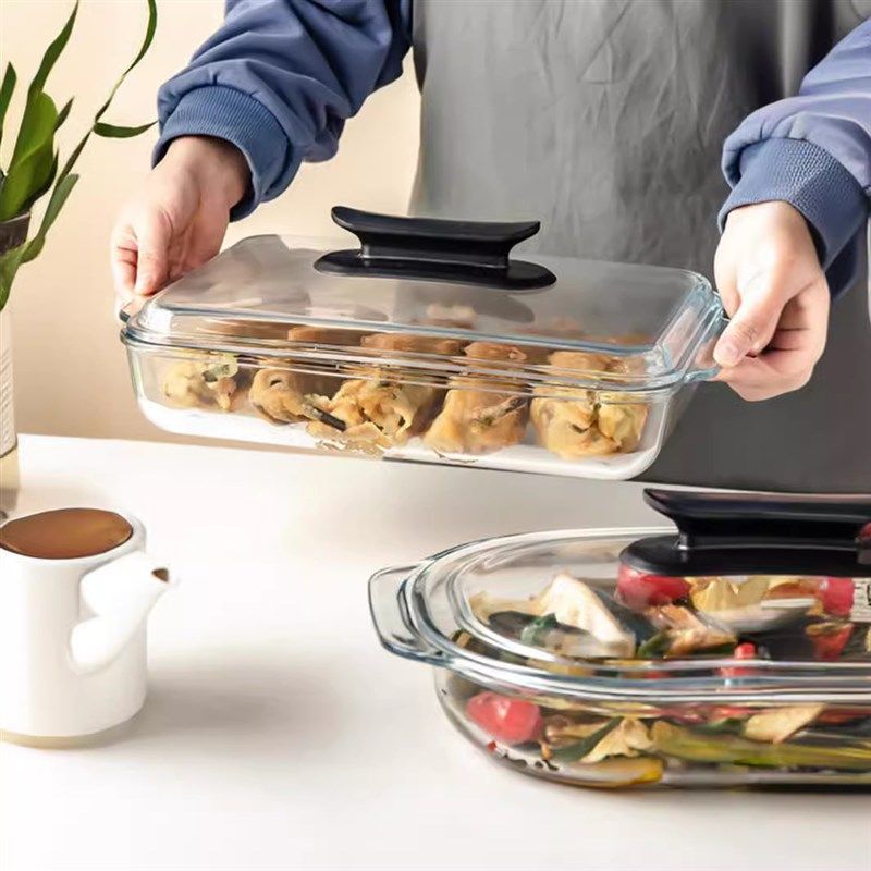 耐热玻璃鱼盘烤盘焗饭盘烤面包披萨微波炉烤箱专用马蹄糕蒸盘模具