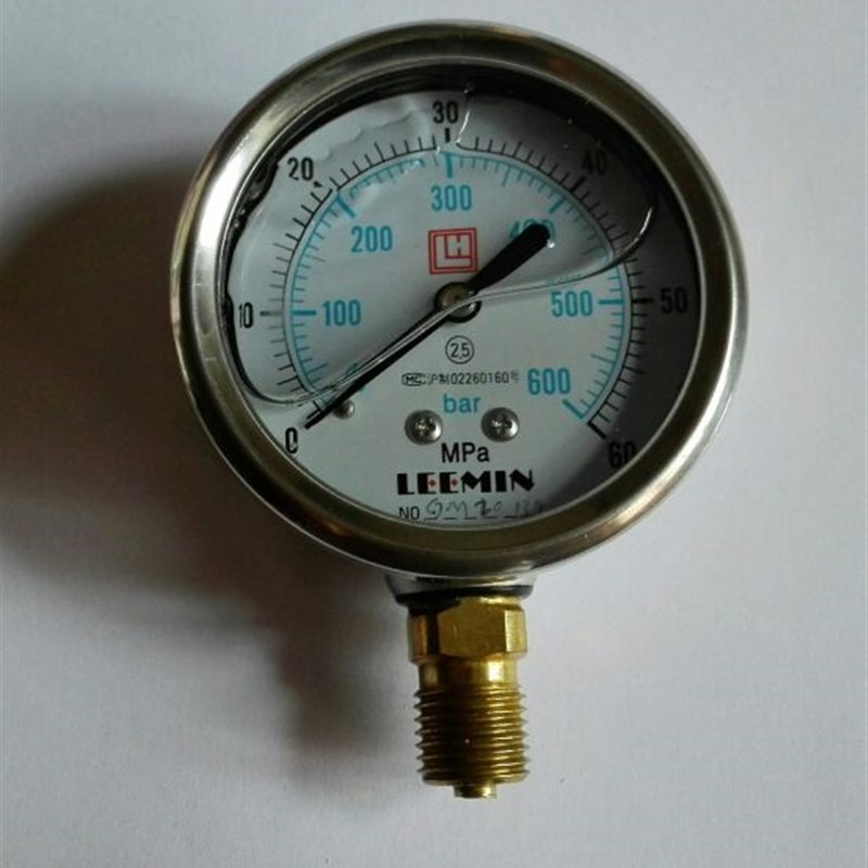 LH黎明牌 60mpa 600bar 耐震压力表 外壳63mm 螺纹m14X1.5