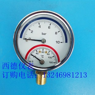 温度压力连体表 60MM直立式 120度 10BAR 温度压力一体表