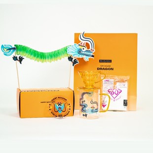 HARIO&MASADA联名款 v60滤杯分享壶手磨器具 龙年限定手冲咖啡套装