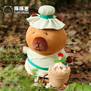 豚豚崽养生季药童公仔书本抱枕毛绒玩具玩偶卡皮巴拉水豚生日礼物
