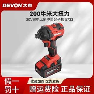大有20V锂电无刷充电式 电动螺丝刀冲击起子机大扭力电动工具5733H