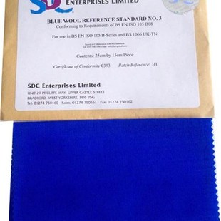 祈色SDC蓝羊毛布SDC NO.8蓝羊毛织物耐光度等级卡 BLUEWOOLNO.1