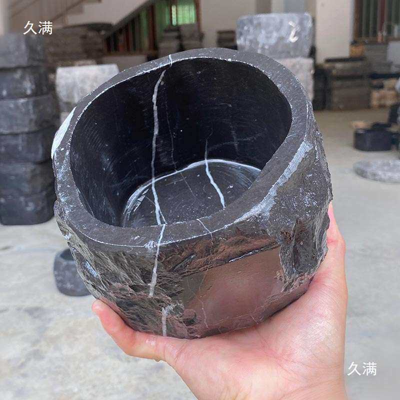 盆鱼缸水培原石艺术盆洗漱盆大理石盆花盆青龙石盆