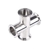 甄选卫生级快装 卡盘四通管 四通等径快开十字接头304不锈钢卡箍式