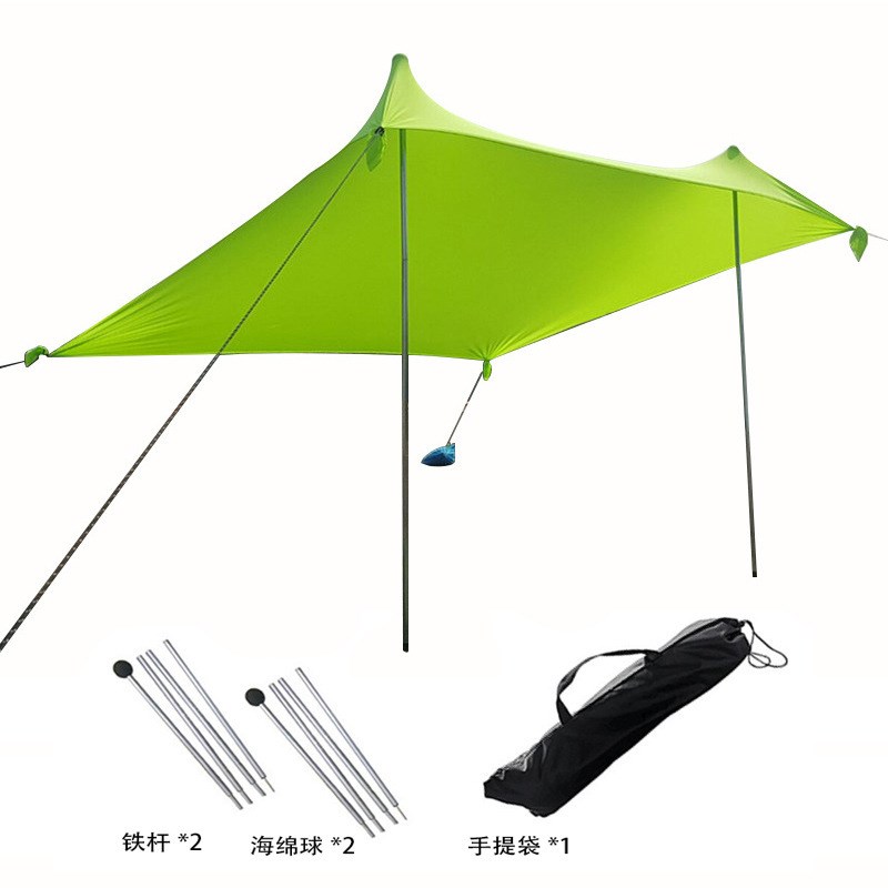 跨境通用 户外沙滩莱卡天幕 露营帐篷遮阳天幕防嗮乘凉棚钓鱼帐篷